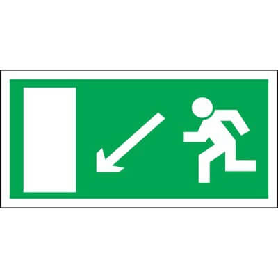 Знак Е10 Направление к эвакуационному выходу налево вниз 100х200 мм ЗнакЦентр
