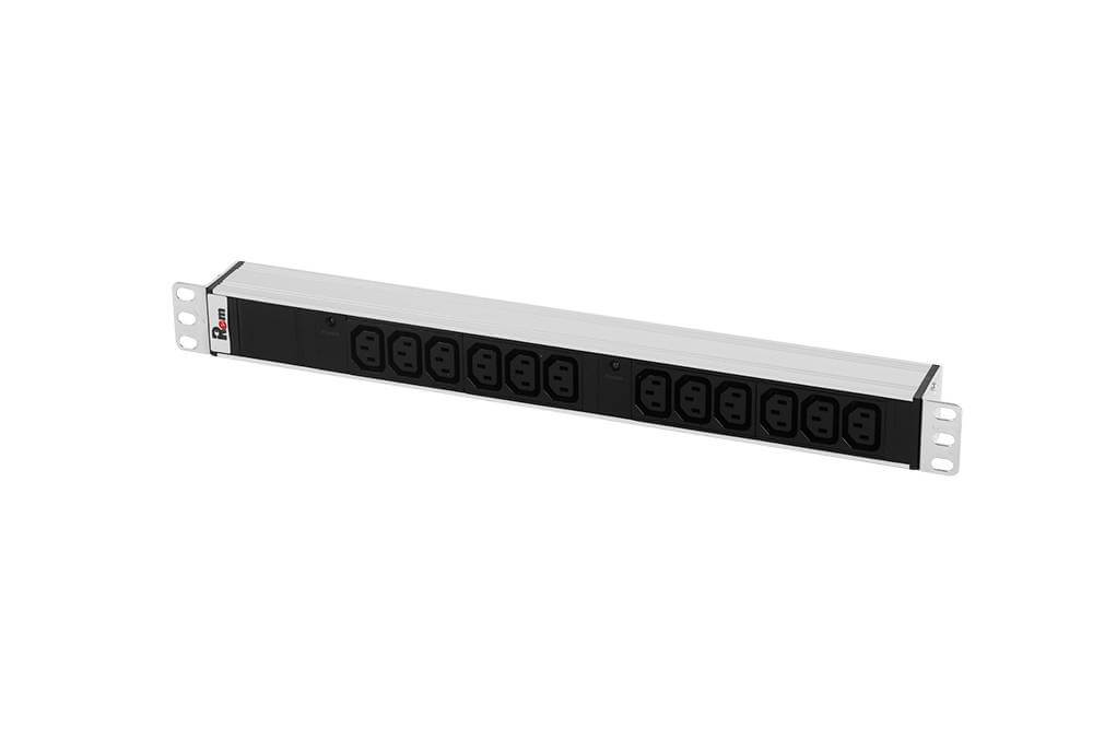 Блок розеток R-32-12C13-I-440-K Rem-32 с инд., 12 IEC 60320 C13, 32А, алюм., 19", колодк REM