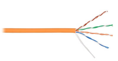 Кабель NMC 9100C-OR UTP 4 пары, Кат.5e, внутренний, LSZH нг(А)-HFLTx, 24 AWG, одножильный, 100МГц, ораньж. 305м Nikolan