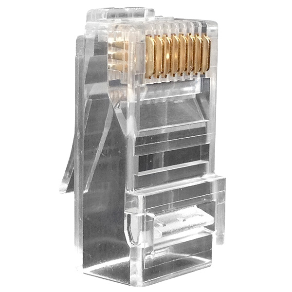 Разъем PLUG-8P8C-U-C6-100 RJ-45 8P8C Cat.6 универсальный (для одножильного и многожильного кабеля) (100 шт) Hyperline