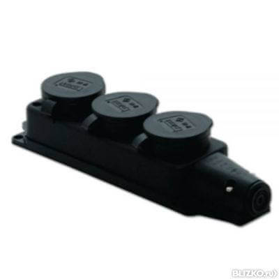 Колодка каучуковая на 3 розетки T.plast 2P+E 3101-308-0300-7