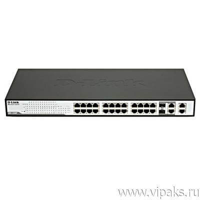 Коммутатор DES-1228P 24-port UTP 10/100MbpsPoE+2-port10/100/1000BASE-T+2 combo1 D-Link