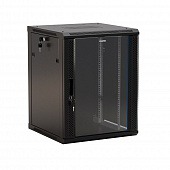 Шкаф TWM-FC-2745-GR-RAL9004 настенный 19`` 27U, 1304х600х450, стекл.дверь, черный Hyperline