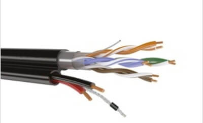 Кабель UTP 4PR 24AWG CAT5e + 2x0,75+TR-FG8 OUTDOOR mixed OptimLAN (с жилами питан OLT4ADB2F