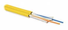 Кабель FO-D2-IN-9S-2-LSZH-YL одномодовый, 2 волокна, duplex,  плотное буферное покрытие (tight buffer) 2.0 мм, для внутренней прокладки  –40°C – +70°C, желтый Hyperline