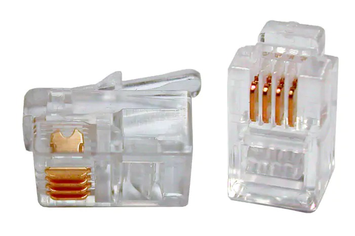 Разъем PLUG-4P4C-P-C2-100 телефонный RJ-11(4P4C) (100 шт) Hyperline