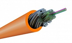 Кабель FO-AWS1-IN-50-4-LSZH-OR многомодовый, 4 волокна, супергибкий, бронированный, волокна в канате из стальных проволок, гелезаполненный, внутренний,  оранжевый Hyperline