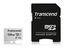Карта памяти UHS-I U3 Transcend 128 ГБ, 100 МБ/с, TS128GUSD300S-A, 1 шт., переходник SD TRANSCEND