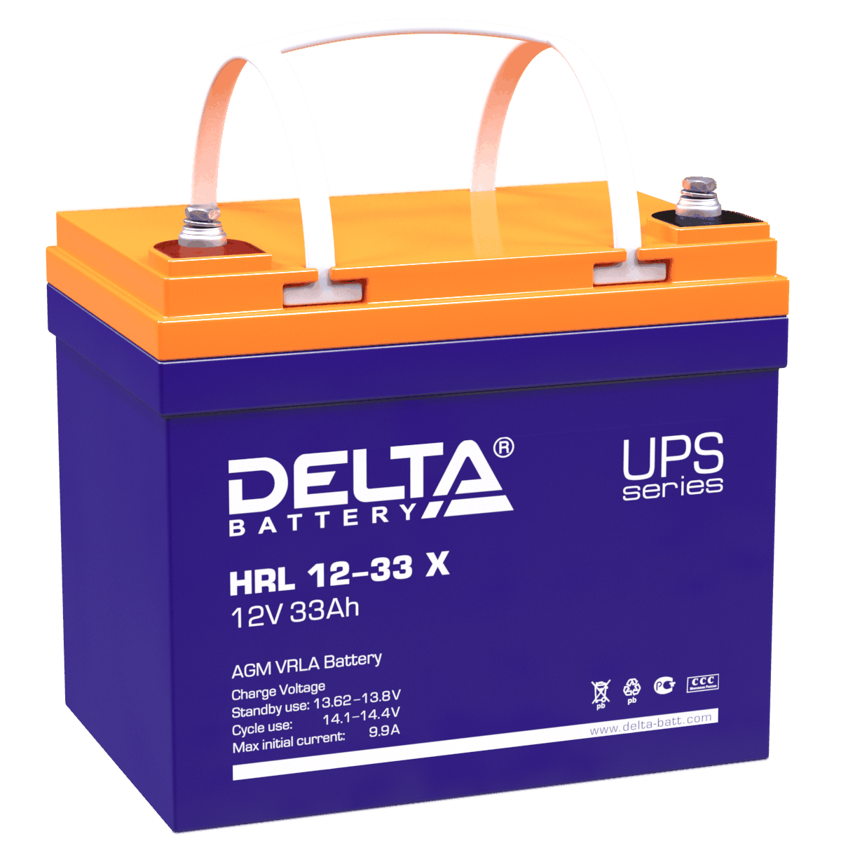 Аккумулятор 33 а/ч 12В (HRL 12-33 Х) Delta