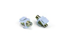 Вставка KJ1-RCA/YL-HG-WH с проходным адаптером RCA (желтый), Hex. type, gold plated, ROHS, белая Hyperline