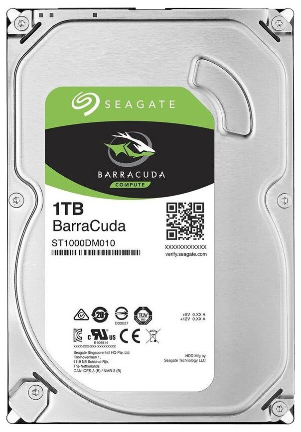 Жесткий диск 1Tb ST1000DM010  SATA-III (7200rpm) 64Mb 3.5"  Seagate