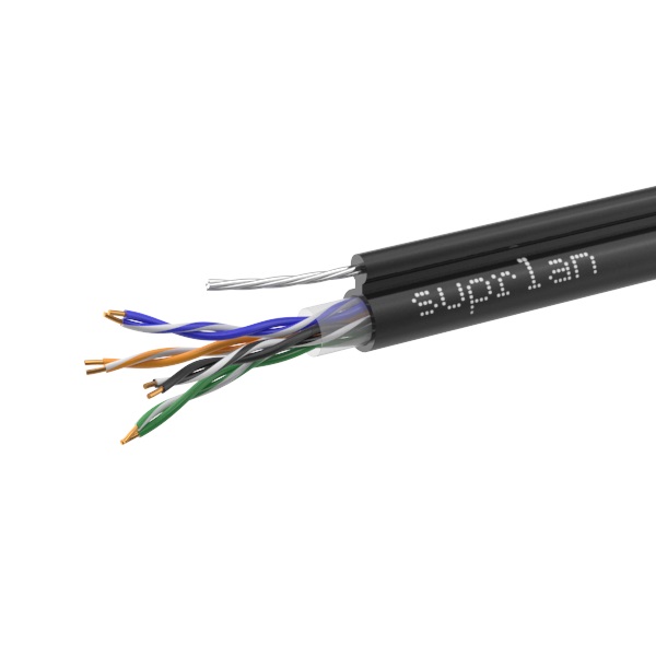 Кабель UTP 4PR 24AWG CAT5е OUTDOOR+T-FG8 (трос) внеш. SUPR