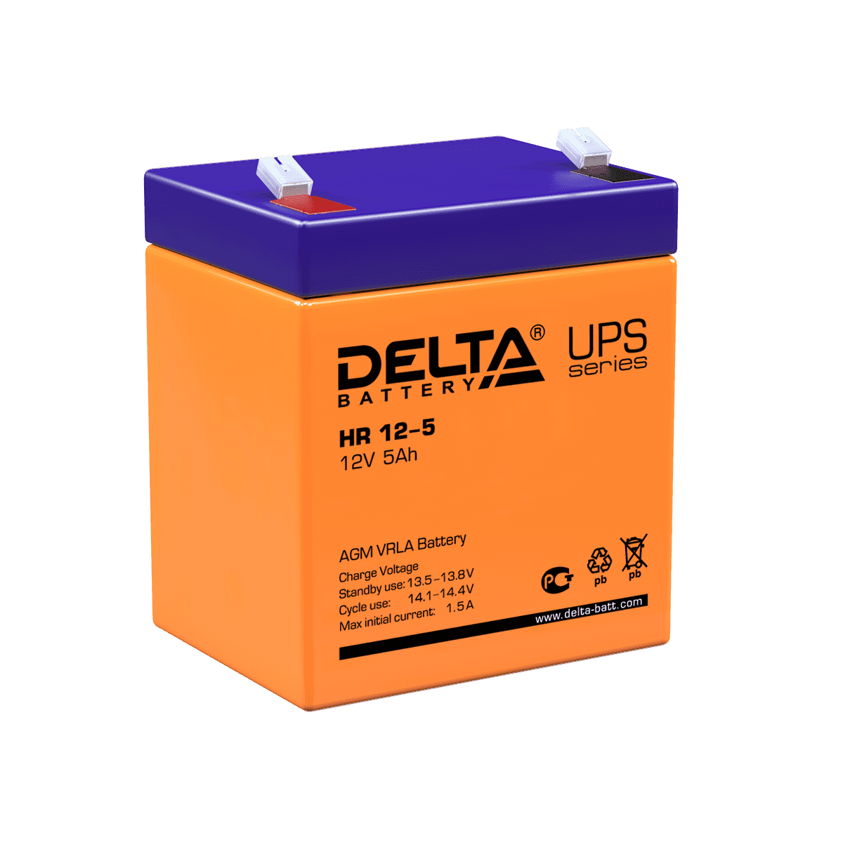 Аккумулятор 5 а/ч 12В HR 12-5 Delta