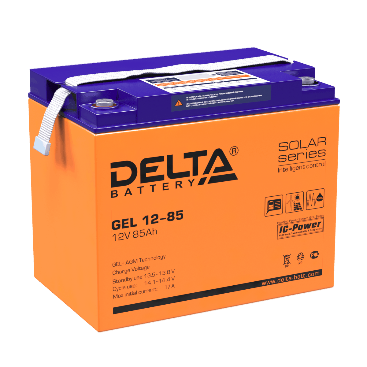 Аккумулятор 85 а/ч (GEL 12-85) Delta