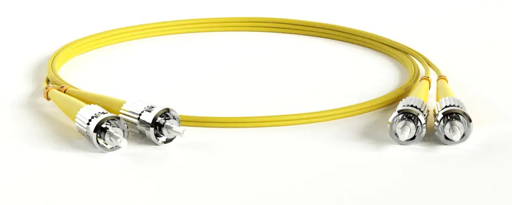 Патч-корд FC-D2-9-ST/UR-ST/UR-H-1M-LSZH-YL SM 9/125 (OS2), ST/UPC-ST/UPC, 2.0 мм, duplex, LSZH,1 м Hyperline