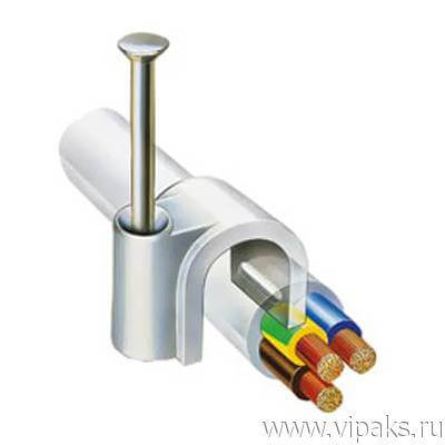 Клипса для кабеля №6 (50 шт.)  Rexant