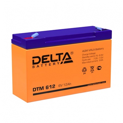Аккумулятор 12а/ч 6В (DTM 612) Delta