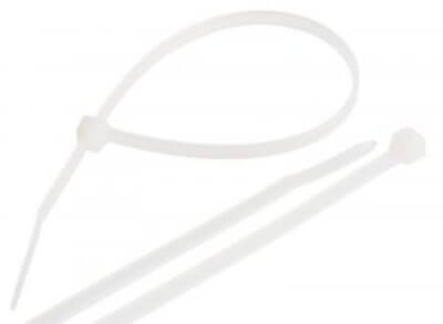 Стяжки NMC-CTN200-25-SL-WT-100 пластиковые  неоткрывающиеся, 200х2,5мм, белые, уп-ка 100шт. Nikomax