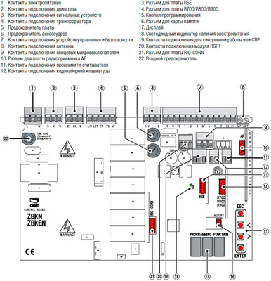 ЗИП 88001-0067 плата блока управления ZF1 CAME