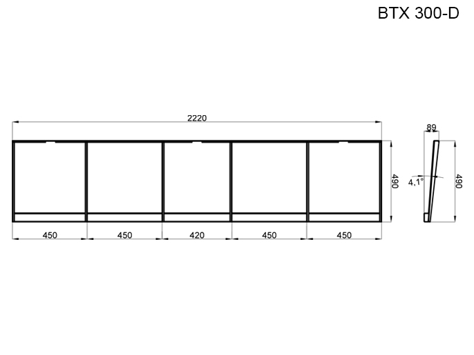 Комплект 001PSGRC-BTXD для организации навеса (водостока) на полноростовые двухпроходные ы серии BTX DOUBLE CAME