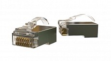 Разъем PLEZ-8P8C-UA-C5-SH-100 язычек Arch, категория 5e, экранированный, универсальный (для одножильного и многожильного кабеля) (100 шт.) Hyperline