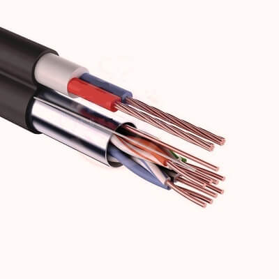 Кабель FTP 4PR 24AWG CAT5e + 2x0,75 OUTDOOR multi OptimLAN (с жилами питания 0,75) F02-2402