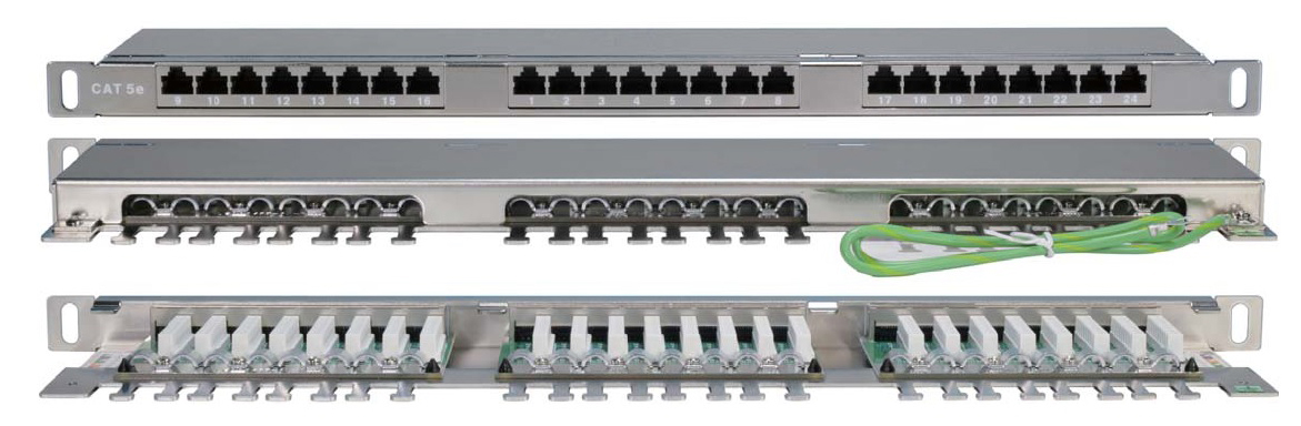 Патч-панель высокой плотности 19", 1U, 48 портов RJ-45, полный экран, PPHD-19-48-8P8C-C5E-SH-110D Hyperline
