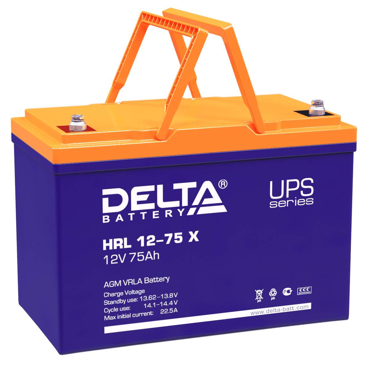 Аккумулятор 75 а/ч 12В (HRL12-75 Х) Delta