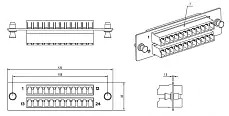 Панель FO-FPM-W120H32-24LC-BL для FO-19BX с 24 LC адаптерами, 24 волокна, одномод OS1/OS2, 120x32 мм, адаптеры цвета синий (blue) Hyperline