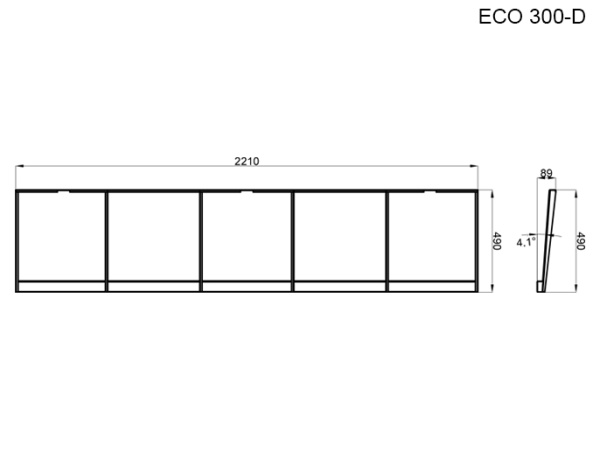 Комплект 001PSGRC-ECOD для организации навеса (водостока) на полноростовые двухпроходные ы серии ECO LINE DOUBLE CAME