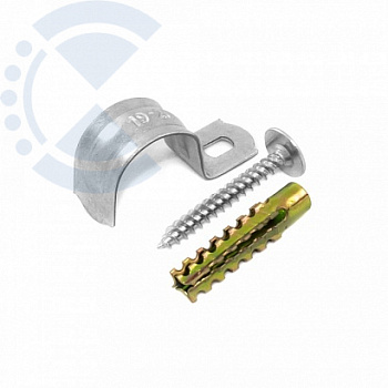 Комплект для крепления ОКЛ с использованием самореза, дюбеля и скобы СМО d19-20 мм (100 шт) PR08.4996 Промрукав