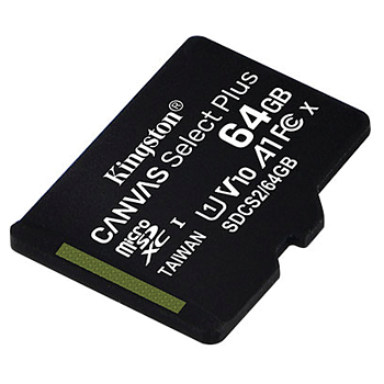 Карта памяти microSDXC UHS-I Kingston Canvas Select Plus 64 ГБ, 100X, Class 10, SDCS2/64GBSP