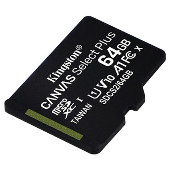 Карта памяти microSDXC UHS-I Kingston Canvas Select Plus 64 ГБ, 100X, Class 10, SDCS2/64GBSP