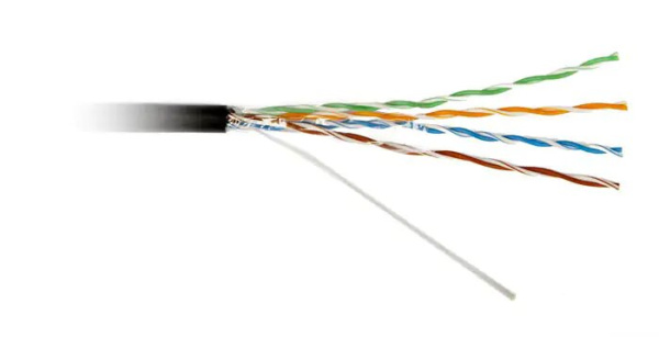 Кабель UUTP4-C5E-S24-OUT-PE-BK-100 неэкран., кат.5е, 4 пары(24AWG), одножил., PE Hyperline