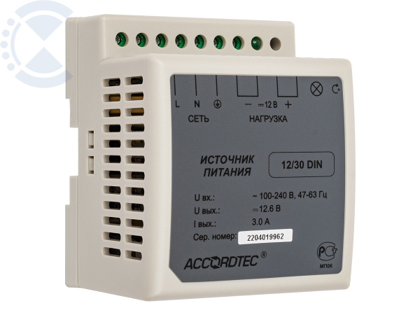 Блок питания AT-12/30 DIN AccordTec
