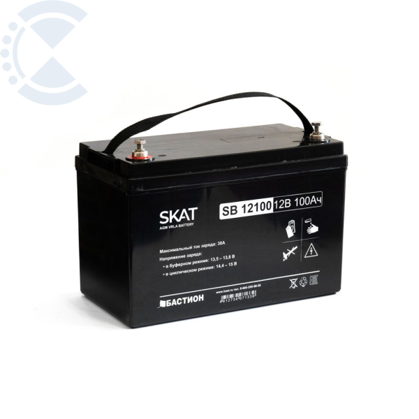 Аккумулятор SKAT SB 12100 тип AGM, 12В, 100Ач Бастион