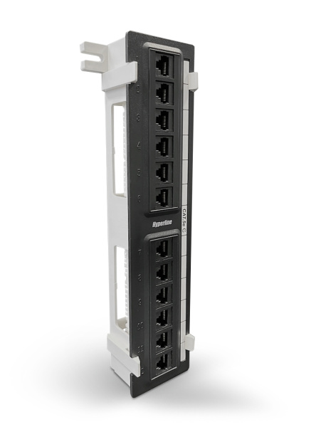 Патч-панель PPW-12-8P8C-C5e настенная, 12 портов RJ-45 (8P8C), категория 5е, с подставкой Hyperline