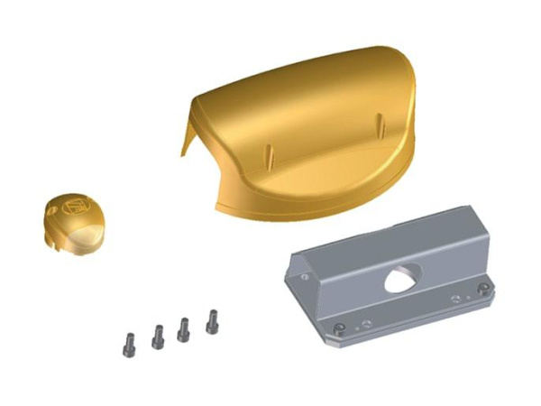 Крепление 001G03003 стрелы полуовального сечения (G03001) с декоративной накладкой и заглушкой для шлагбаума G3000 CAME