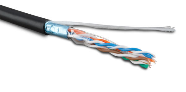 Кабель FUTP4-C5E-S24-OUT-LSZH-BK-500 F/UTP  витая пара, CAT5e OUTDOOR Hyperline