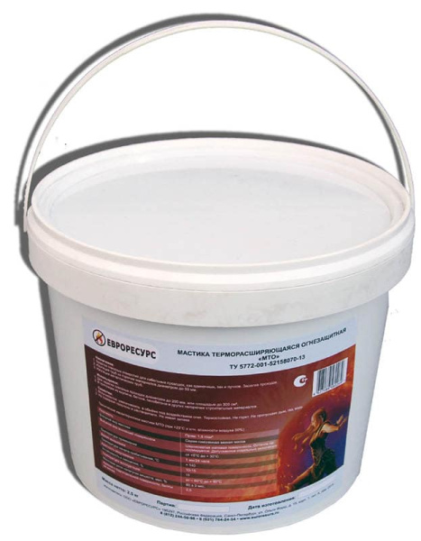 Мастика Огнезащитная мастика МТО (ведро 2,5 кг)