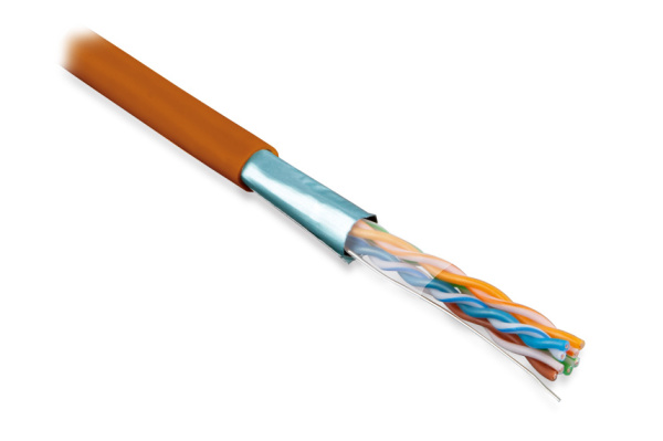 Кабель FUTP4-C5E-S24-IN-LSZH-OR-305 FTP 4PR 24AWG CAT5e INDOOR внутр LSZH нг(А)-HF Hyperline