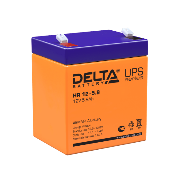 Аккумулятор 5,8 а/ч 12В HR 12-5,8 Delta