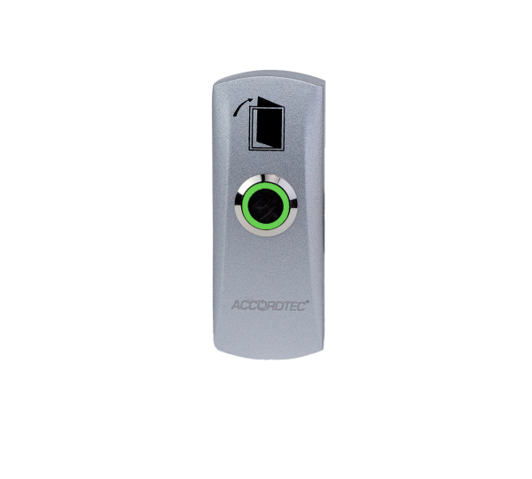 Кнопка AT-H805A LED металлическая накладная, цвет серебро AccordTec