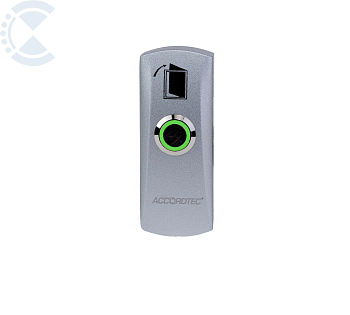 Кнопка AT-H805A LED металлическая накладная, цвет серебро AccordTec